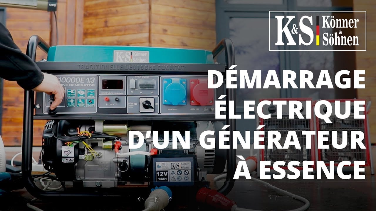 Lancement du générateur à essence Könner & Söhnen par démarrage électrique