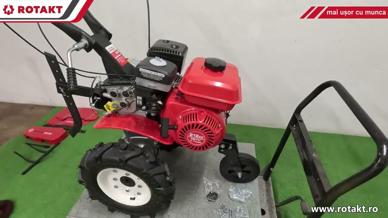Montaj Motocultor Rotakt RO70ECO, 7CP, Motor 212cmc Benzină, Freze, Lățime de lucru, 560-830mm