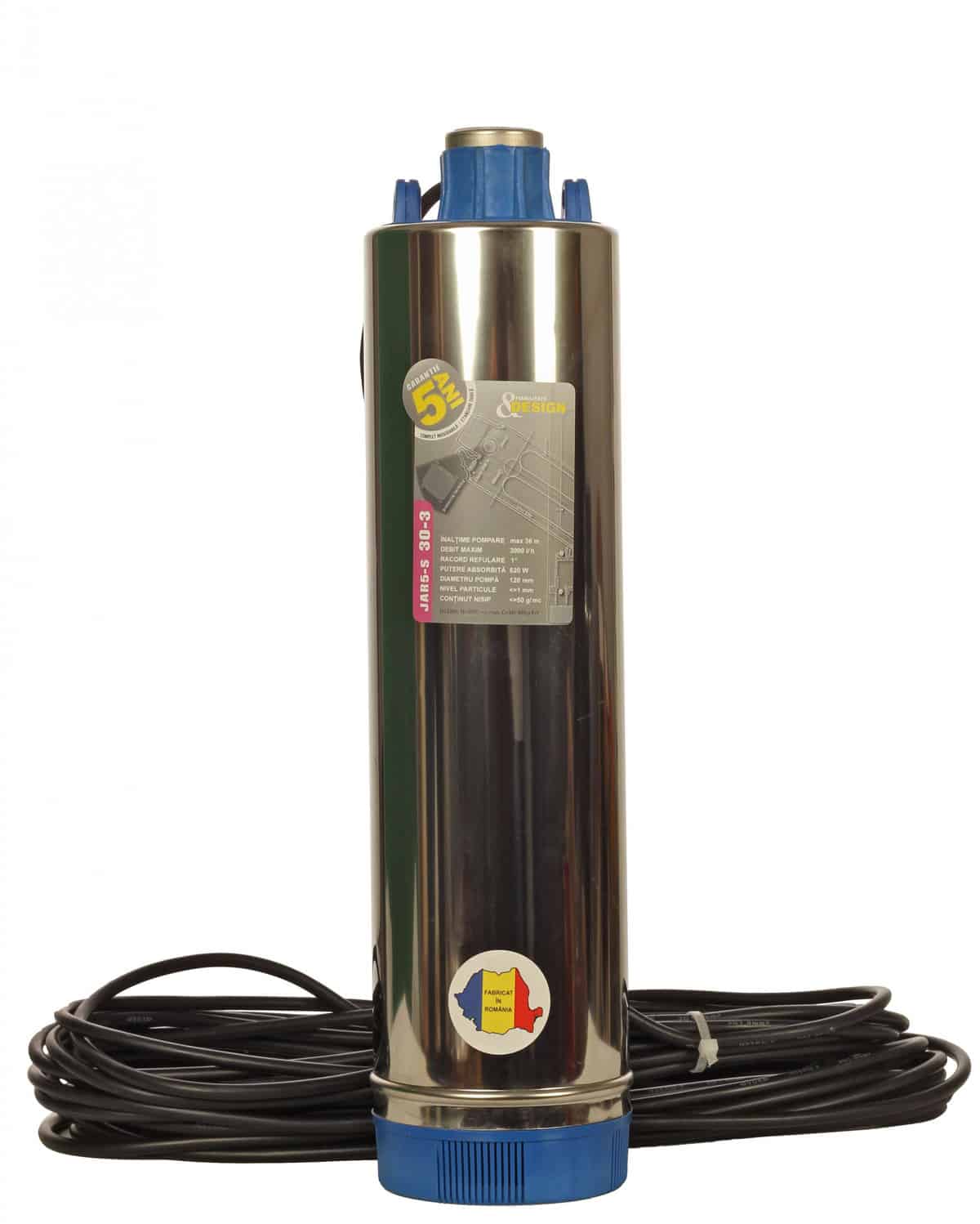 Pompa submersibila TRICOMSERV JAR5-S-30-3 apa curata 620 W 3000 l/h inaltime refulare 36 m 120 mm inox 1 Pompa submersibila TRICOMSERV JAR5-S-30-3 apa curata 620 W 3000 l/h inaltime refulare 36 m 120 mm inox