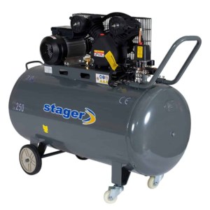 Compresor aer cu ulei STAGER HM-V-0.25/250 3cp 250l debit aer refulat 250l/min 8bar 127kg