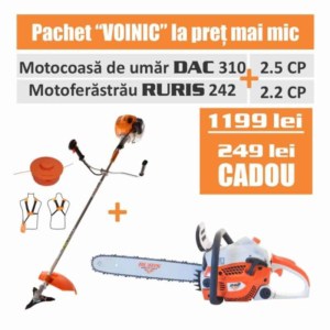 Pachet VOINIC Motocoasa DAC 310 - 2,5 CP + Motoferastrau RURIS 241 - 2,7 CP