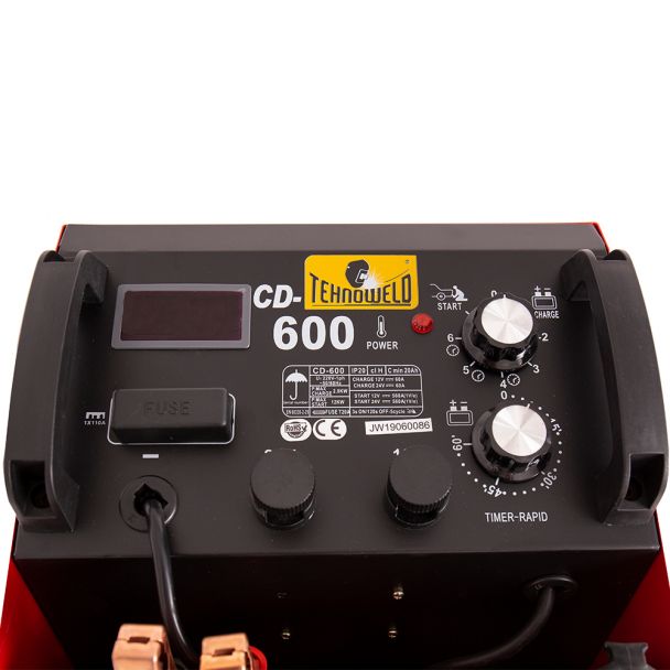 Redresor si robot de pornire TEHNOWELDCD600, tensiune incarcare 12/24 V, capacitate baterii Pb 20-1000 Ah 4 Redresor si robot de pornire TEHNOWELDCD600, tensiune incarcare 12/24 V, capacitate baterii Pb 20-1000 Ah - Image 4
