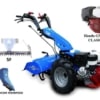 Motocultor profesional BCS 740 GX390 Benzina 11.7 cp latime de lucru 115 cm + Mec. ulei scurt TORX + Bara de cosire 115cm SF
