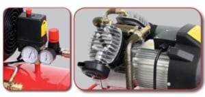 Compresor aer cu ulei RAIDER RD-AC03 3cp 100l debit aer aspirat 370l/min debit aer refulat 310l/min 8bar 74kg