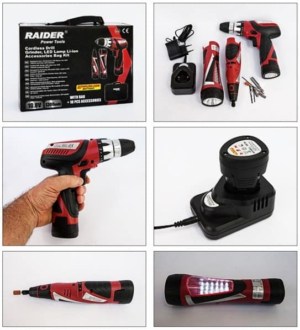 Set surubelnita electrica, biax si lanterna Raider 030124 + accesorii