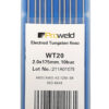 ProWELD WT20 Electrozi tungsten rosu, 2.0x150mm, 10buc