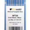 ProWELD WT20 Electrozi tungsten rosu, 2.4x150mm, 10buc