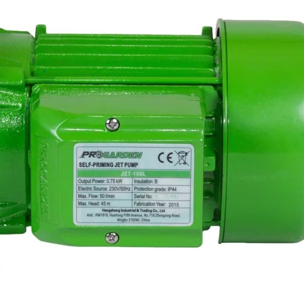 Pompa de suprafata ProGARDEN JET100L Fonta 1cp 3000 l/h inaltime refulare 45m adancime absorbtie 9m 4.5bar 14Kg