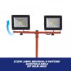 Redback ED40 Stand proiectoare LED acumulatori 40V, 2x20W, solo