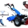 Motocultor profesional BCS 740 GX390 ALPINA Benzina 11.7 cp latime lucru 115 cm + Mec. ulei scurt TORX, Bara de cosire 115cm SF