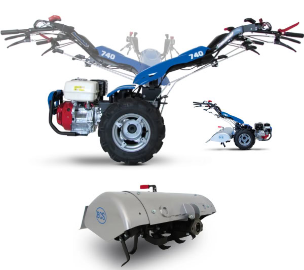 Motocultor BCS 740PS GX390 ALPINA Benzina 11.7 cp latime de lucru 80 cm + Freza de pamant 80cm