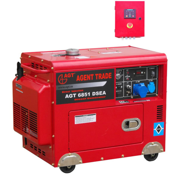 Generator de curent diesel AGT 6851 DSEA monofazat AVR 5 kW pornire electrica ATS inclus
