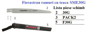 Fierăstrău de ramuri 30cm cu teaca Castellari SME30G | Travandi.ro