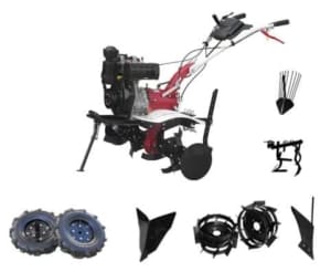 Motocultor MEDIA LINE MS 5100 DCF Diesel 5.5 cp latime de lucru 110 cm + roti cauciuc + plug bilonat