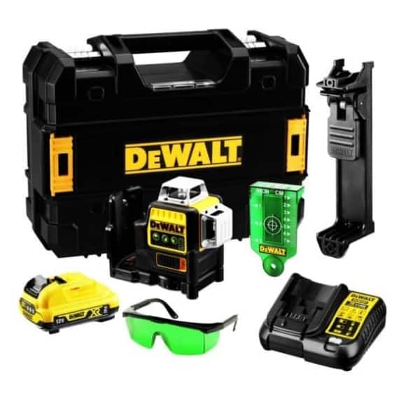 Nivela laser in cruce, autonivelanta, DeWalt DCE089D1G, Li-Ion 10.8V, 2 Ah, fascicul verde