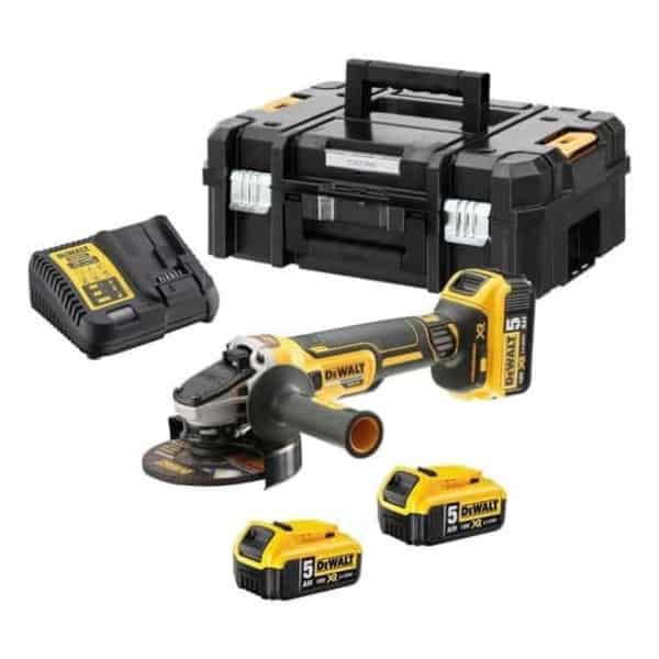 Polizor unghiular DeWalt DCG405P3, 125 mm, 3 acumulatori Li-Ion 18 V/5 Ah, incarcator, valiza de transport