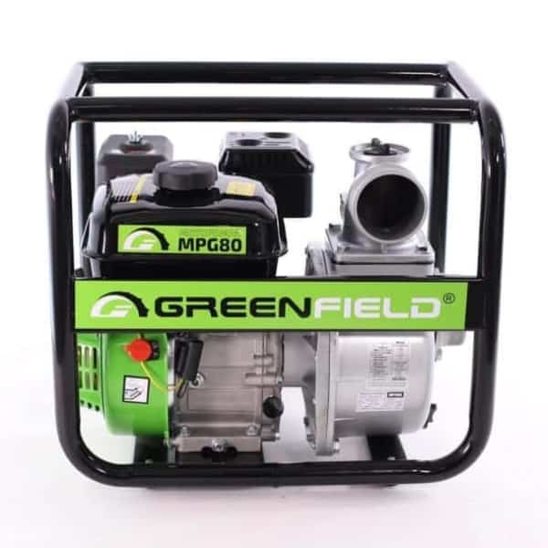 Motopompa 3 inch Greenfield MPG80, motor euro V, benzina, putere 7.0 CP, debit 63000 l/h, inaltime refulare 30 m