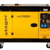 Generator insonorizat Stager YDE15000T, 12kVA, 48A, monofazat, diesel, 3000rpm, pornire electrica