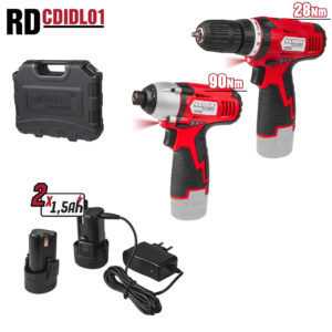 Set bormasina + surubelnita cu impact 12V 2x1.5Ah RD-CDIDL01