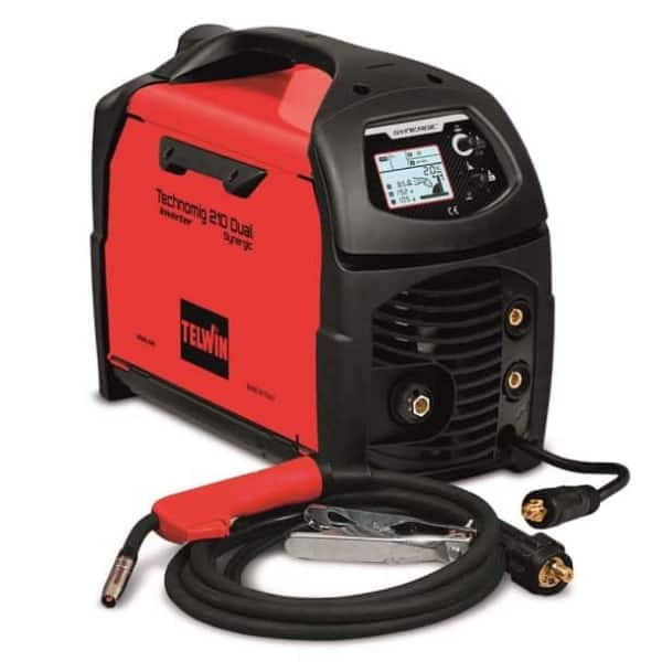 Aparat sudura MIG-MAG/MMA/TIG Telwin TECHNOMIG210DUAL_SYNERGIC_MULTIPROCES, 200 A, sarma otel