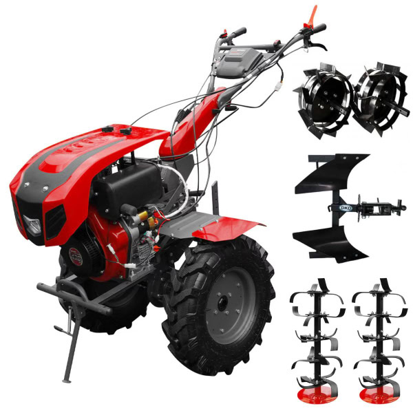 Pachet Motocultor WEIMA WM 1100BE(KM)-6 Diesel 12 CP latime 140 cm Diferential + Roti metalice + Plug reversibil