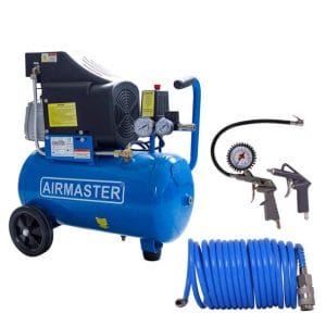 Compresor de aer Airmaster AIR2SHU824 kit AIR3, 24 l, 1500 W, 8 bar, 206 l/min + set 3 accesorii aer