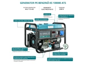 Generator de curent benzina Konner & Sohnen KS 10000E ATS monofazat 8 kW pornire electrica ATS inclus 9 Generator de curent benzina Konner & Sohnen KS 10000E ATS monofazat 8 kW pornire electrica ATS inclus | Travandi.ro