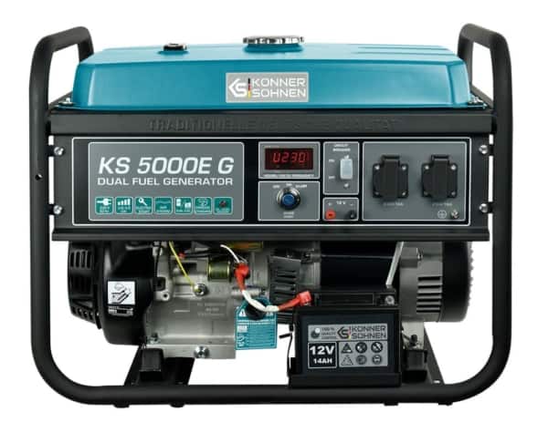 Generator de curent benzina/gaz Konner & Sohnen KS 5000E G monofazat AVR 4,5 kW pornire electrica