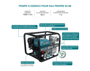 Motopompa Könner & Söhnen KS 80 pentru apă curată 1000l/min 12 Motopompa Könner & Söhnen KS 80 pentru apă curată 1000l/min | Travandi.ro