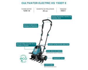 Motosapa KONNER & SOHNEN KS 1500 T E Electrica 2 CP latime 45 cm | Travandi.ro