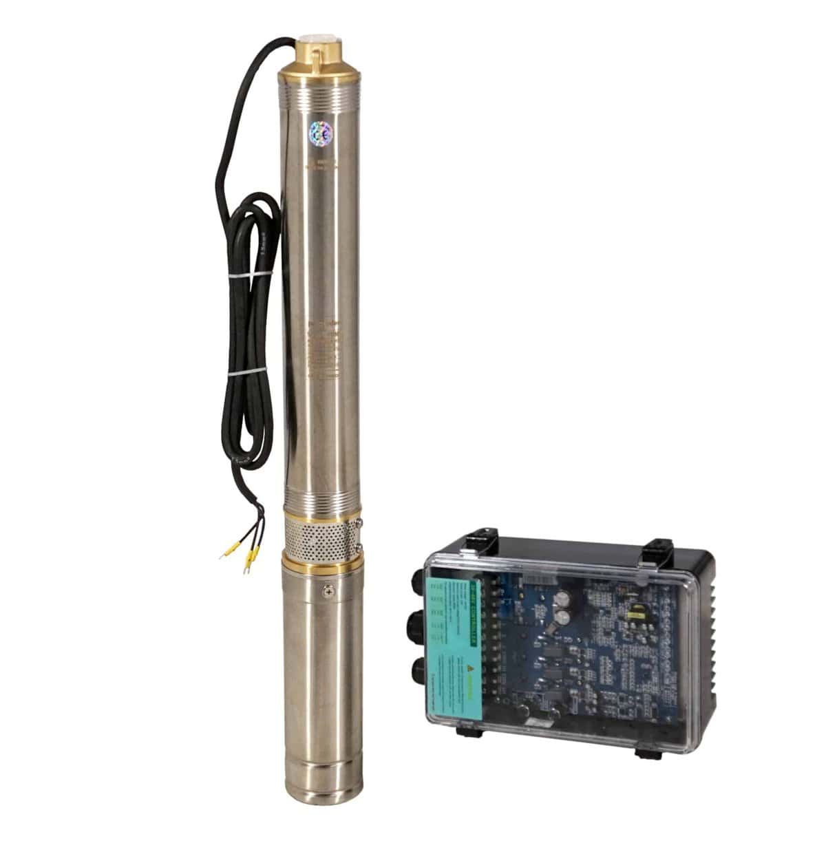 Pachet Pompa submersibila ProGARDEN 3TSC3.5-50-48/500 500 W 58 l/min refulare 50 m + 1 x SP460M-72H Panou fotovoltaic