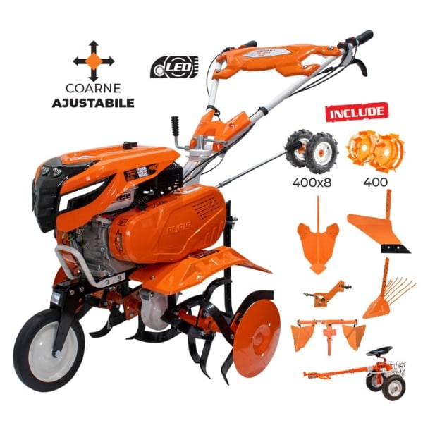 Motosapa RURIS 7500ACC3 +roti+rarita+plug+adaptor+dispozitiv cartofi+cultivator+accesoriu tractat+roti metalice 400 fara manicot - Image 7