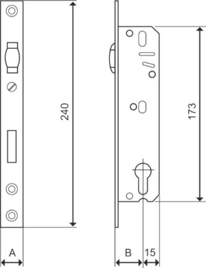 Broasca Y cu Rola Usi PVC inălțime: 173mm, adâncime: 35mm, placa front: 22x240mm | Travandi.ro