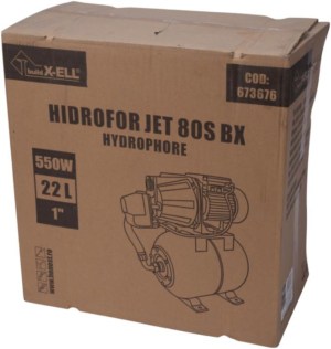 Hidrofor EvoSanitary Standard Jet 80S fonta 550 W 22 l 2280 l/h inaltime refulare 38 m adancime absorbtie 8 m 3 bar 17.6 Kg | Travandi.ro