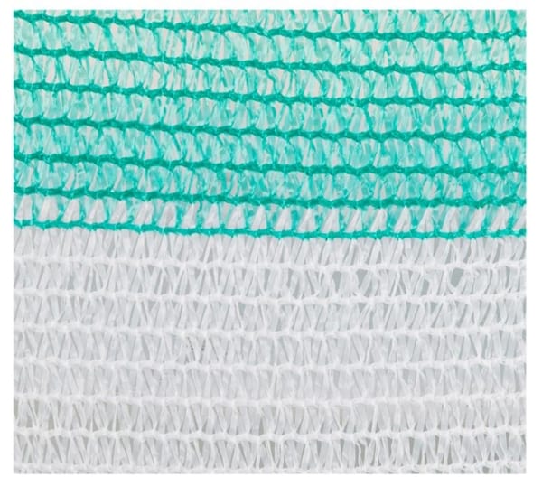 Plasa Umbrire Multicolor HDPE UV 1050 lățime: 1.7m lungime: 10m Culoare: Alb-Verde Grad de umbrire: 80% Densitate: 80g/mp