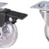 Roata Pivotanta cu Flansa din PP Transparent pentru Mobilier diametru: 75mm, Tip: Cu Frana