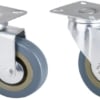 Roata Pivotanta cu Flansa din PVC Gri pentru Mobilier diametru: 50mm, Tip: Cu Frana