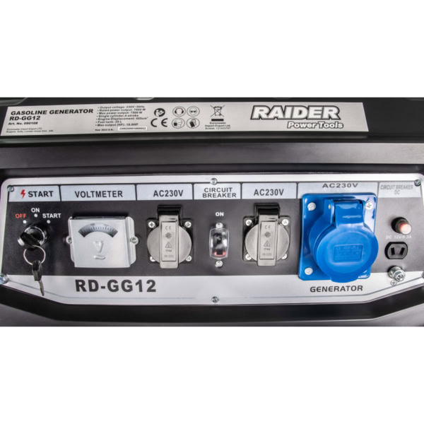 Generator de curent benzina RAIDER RD-GG12 monofazat AVR 7.5 kW pornire electrica - Image 4