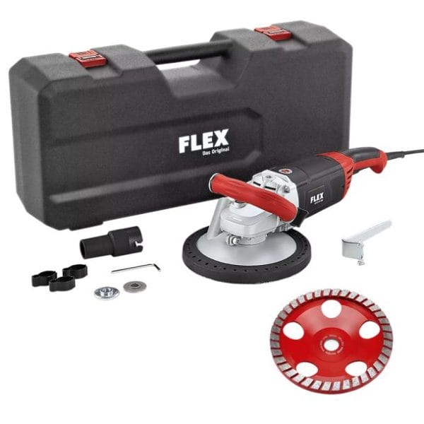 Masina de slefuit cu disc diamantat Flex LD 24-6 180 Kit Turbo-Jet, 2400 W, 180 mm, 6500 rpm, cu disc Turbo-F-Jet si disc PKD-Jet 6-Cut