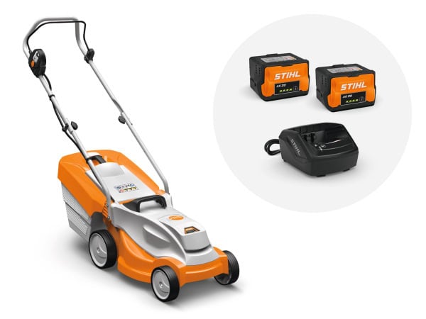 Pachet Masina de tuns gazon STIHL RMA 235 Acumulator 33 cm cos 30 l + 2 x acumulator AK 20 si incarcator AL 101