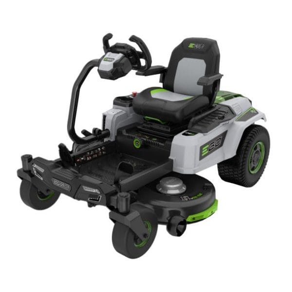 Set tractor de tuns iarba Ego Power ZT4201E-S, cu 2 acumulatori 56 V/10.0 Ah, 107 cm, cu volan