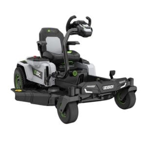 Set tractor de tuns iarba Ego Power ZT4201E-S, cu 2 acumulatori 56 V/10.0 Ah, 107 cm, cu volan | Travandi.ro