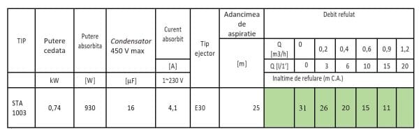 Pompa de mare adancime din fonta SixTeam STA1003, putere 740 W, debit 900 l/h, inaltime refulare 26 m, aspiratie 25 m - Image 2
