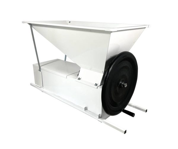 Zdrobitor desciorchinator struguri Enoitalia ENO 3 smalto manual cuva si carcasa din tabla smaltuita, cuva cu valturi, productivitate 300-500 kg/h