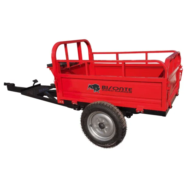 Remorca motocultor BISONTE Agro Garden BTA-500R capacitate 500 kg, dimensiuni 1.250 x 800 x 500 mm - Image 3