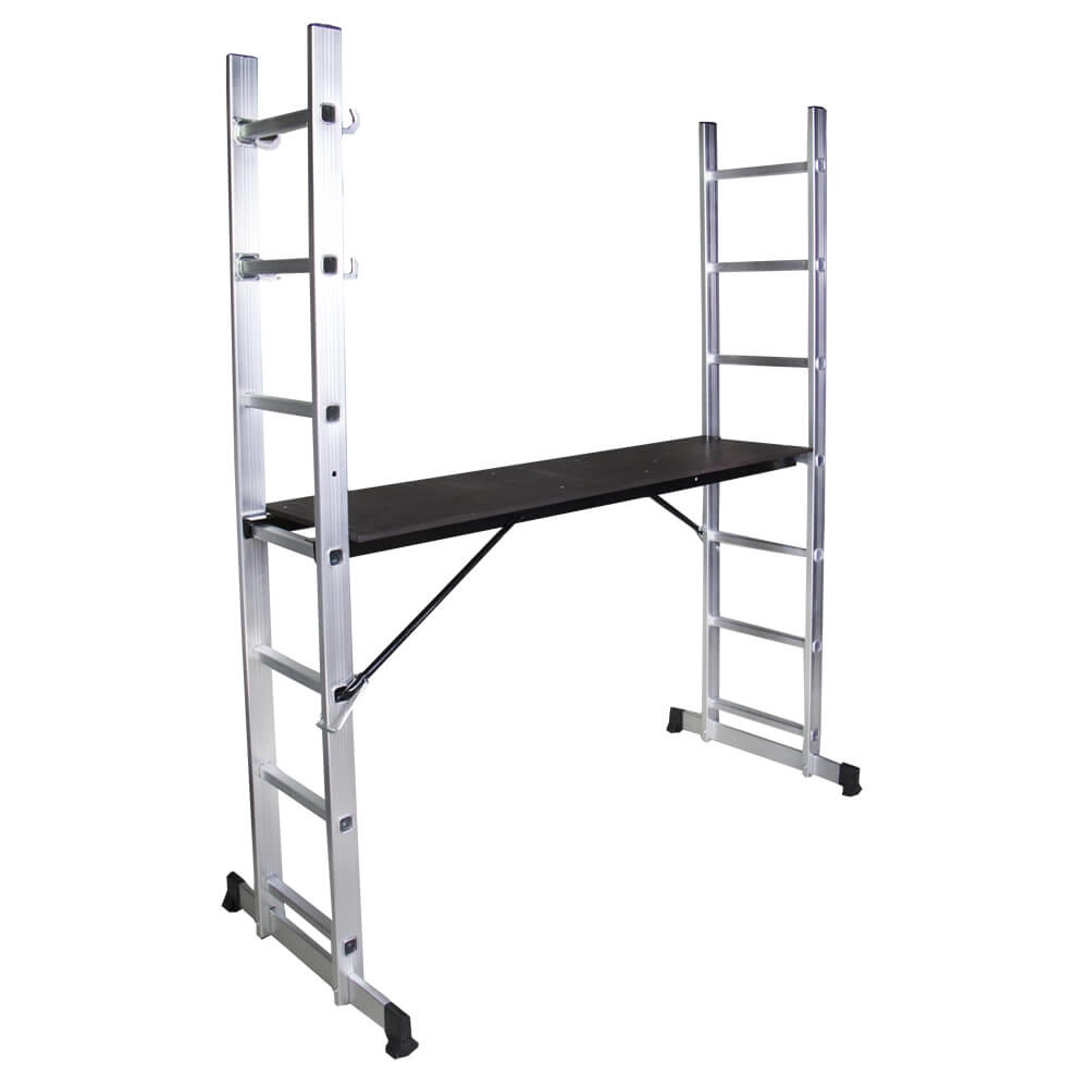 Schela cu scara dubla aluminiu BISONTE STR0507 inaltime maxima 1.96 m, lungime 1.60 m 1 Schela cu scara dubla aluminiu BISONTE STR0507 inaltime maxima 1.96 m, lungime 1.60 m