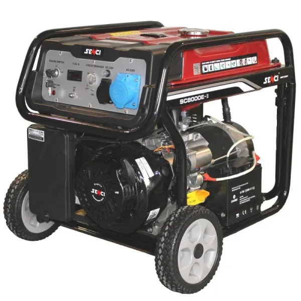Generator de curent benzina SENCI SC8000E monofazat AVR 7 kW pornire electrica
