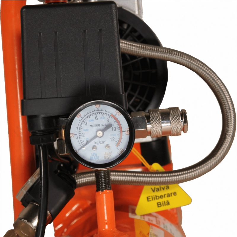 Compresor de aer cu piston BISONTE SC008-009 fara ulei 230V 0,8 cp debit aer 94 l/min presiune 8 bar 5 Compresor de aer cu piston BISONTE SC008-009 fara ulei 230V 0,8 cp debit aer 94 l/min presiune 8 bar - Image 5