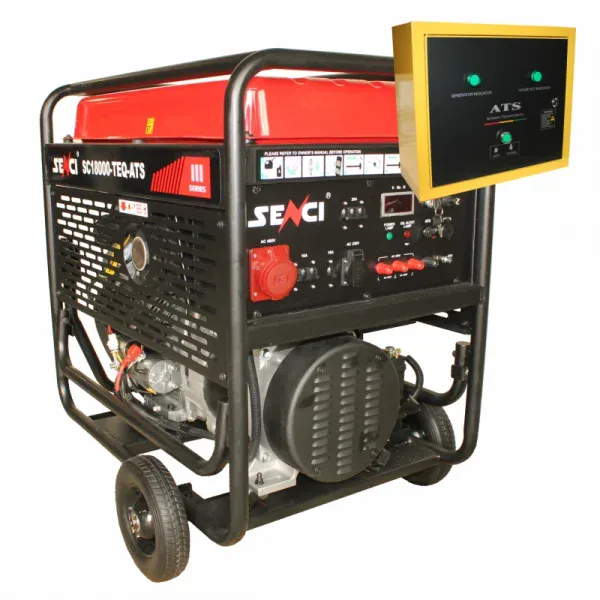 Generator de curent benzina SENCI SC18000TE EVO-ATS trifazat AVR 17 kW pornire electrica ATS inclus