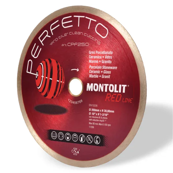 Disc Montolit CPF250 PERFETTO pentru gresie portelenata/ceramica/sticla/marmura/granit Ø 250 mm